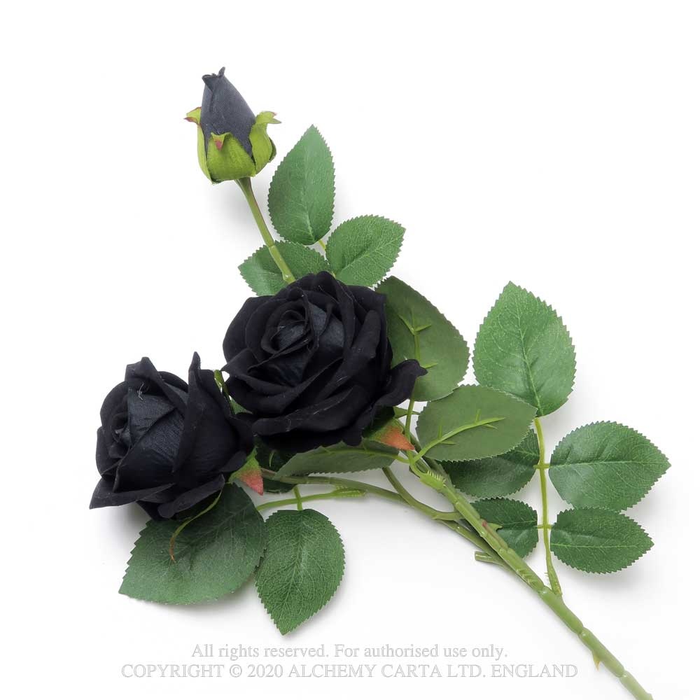 Alchemy - Black Rose Spray Ornament - Black